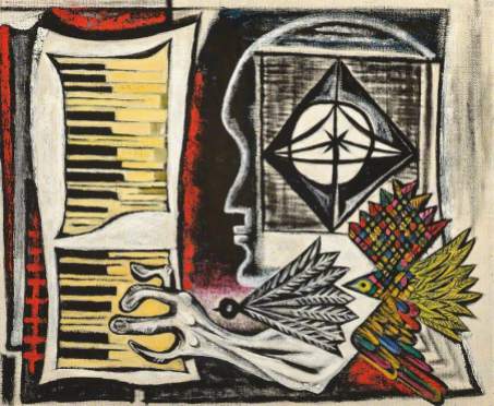 Banting, John; Squeezebox, Guitarface and Birds; The Ingram Collection of Modern and Contemporary British Art; http://www.artuk.org/artworks/squeezebox-guitarface-and-birds-230406