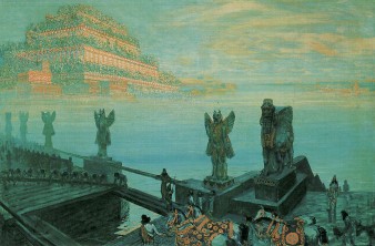 Frantiek Kupka, Babylon, 1906. 27-9/16 x 40-15/16", 70 x 104 cm, NG Prague. Source: Painting the Universe-Kupka-Pioneer in Abstraction.